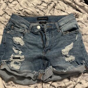 Aeropostale Ripped Denim Blue Shorts